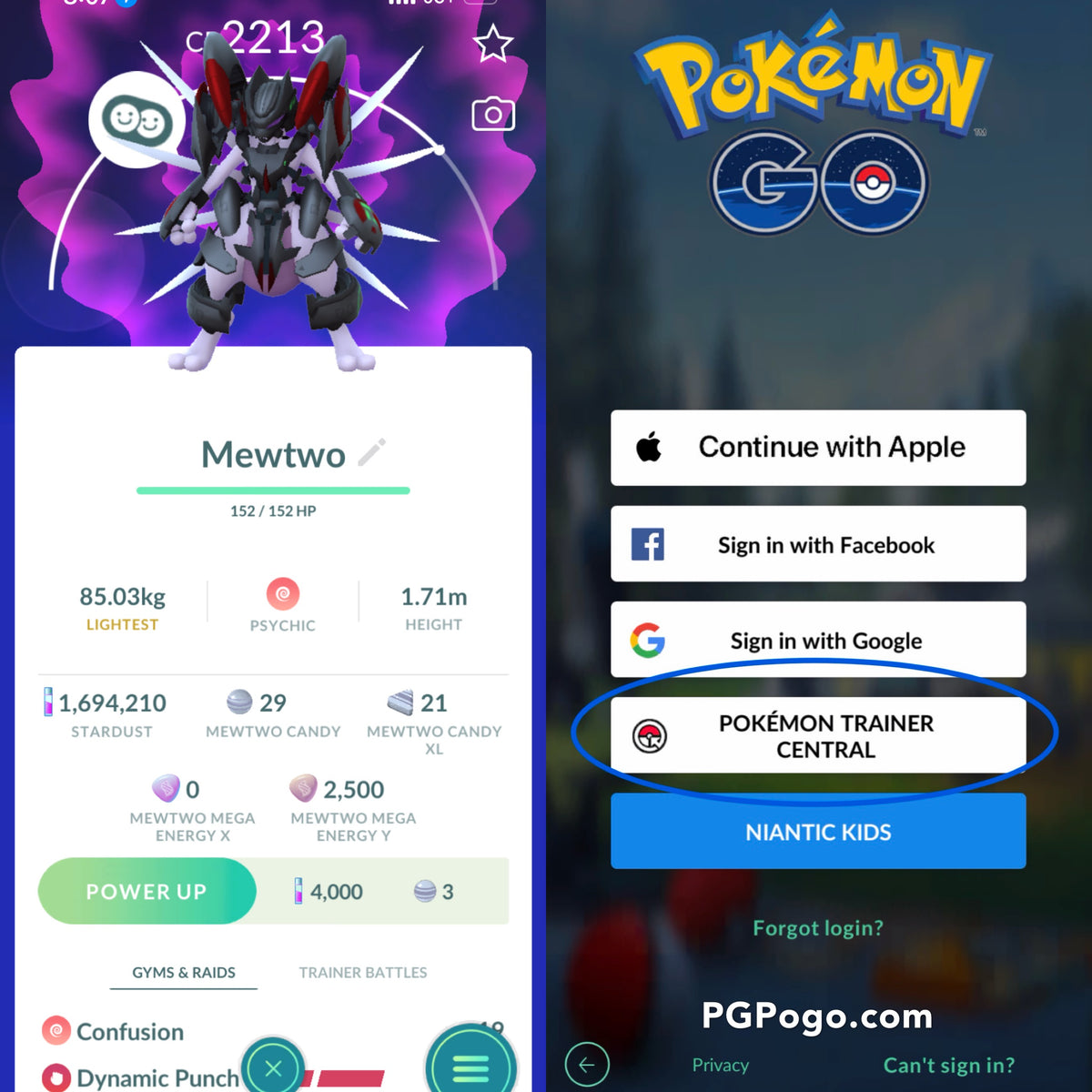 Armored Mewtwo trade or account