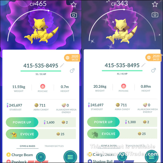 Lucky Abra/Alakazam trade (shiny available)
