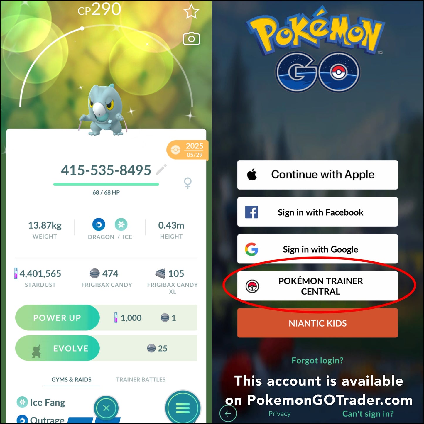 Shiny Frigibax trade or account