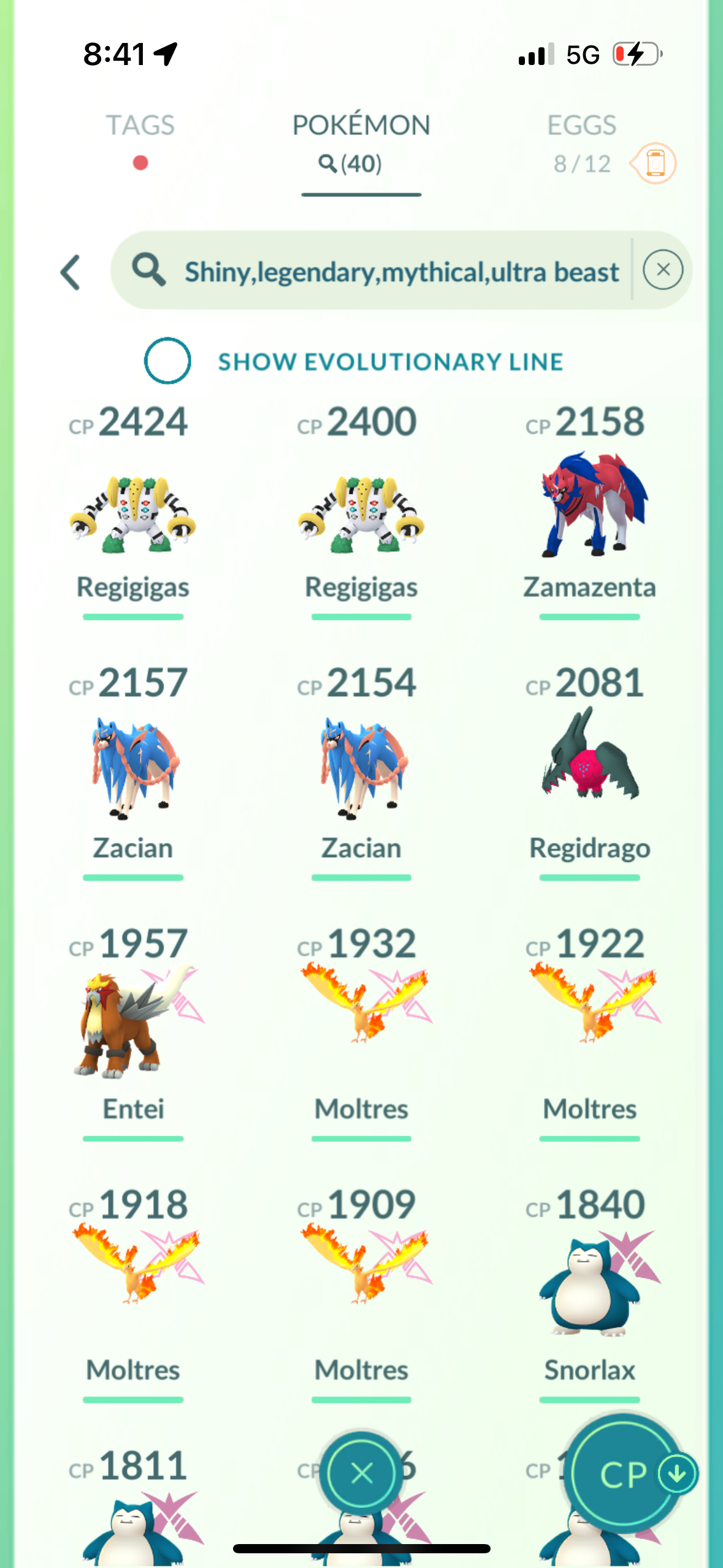 SongSungBlue account (40 Gigantamax/Legendary/Shiny)