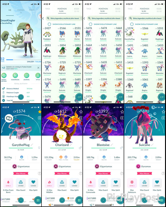 GmaxKingler account (39 Gigantamax/Legendary/Shiny)