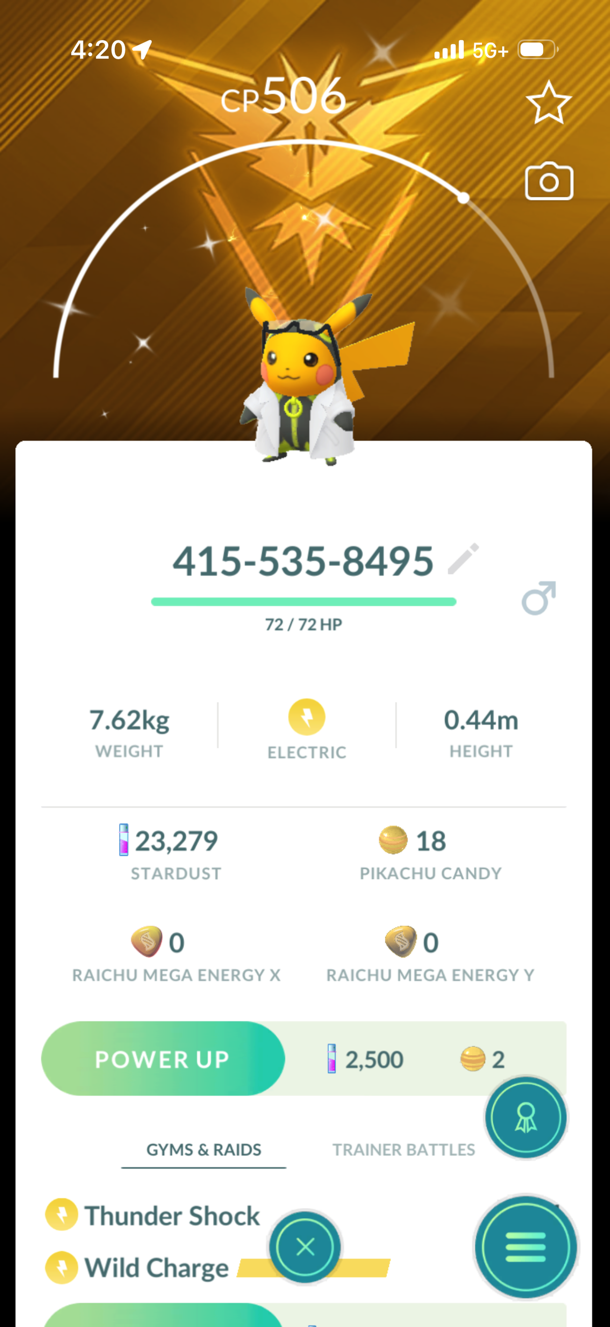 Shiny Pikachu Instinct trade or account