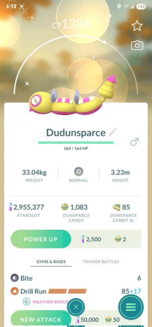 Dudunsparce trade or account