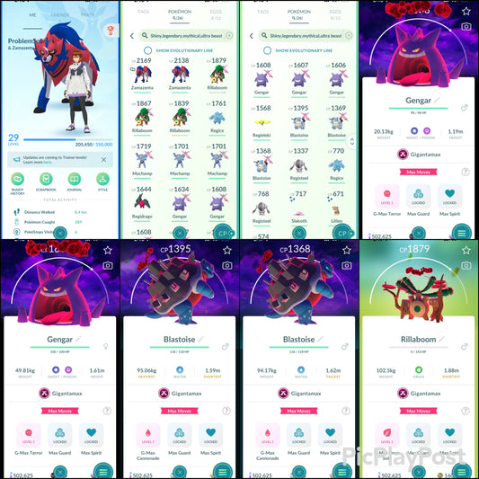 ProblemSolver account (26 Gigantamax/Legendary/Shiny)