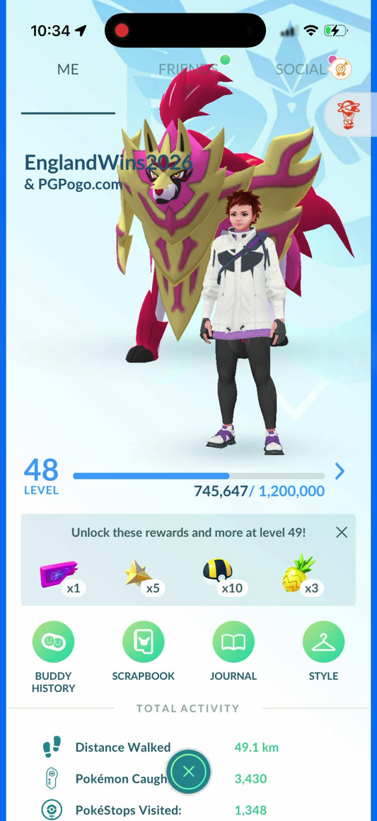 EnglandWins2026 account (46 Shiny/Legendary + 3 Shiny Crown Zamazenta)