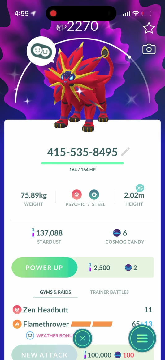 Shiny Solgaleo account or trade